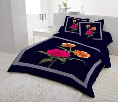 Elevate Your Bedding Style Cotton Double Size Twill Panel Bed Sheet 7 5x8 5 ft King Size with Two Pillow Covers Enhance Your Bedroom Ambiance