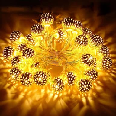 Golden Metal Ball Fairy Light Metal Ball String Light Fairy lights 20pcs string lights Party Wedding Decoration Fairy Lights light decoration