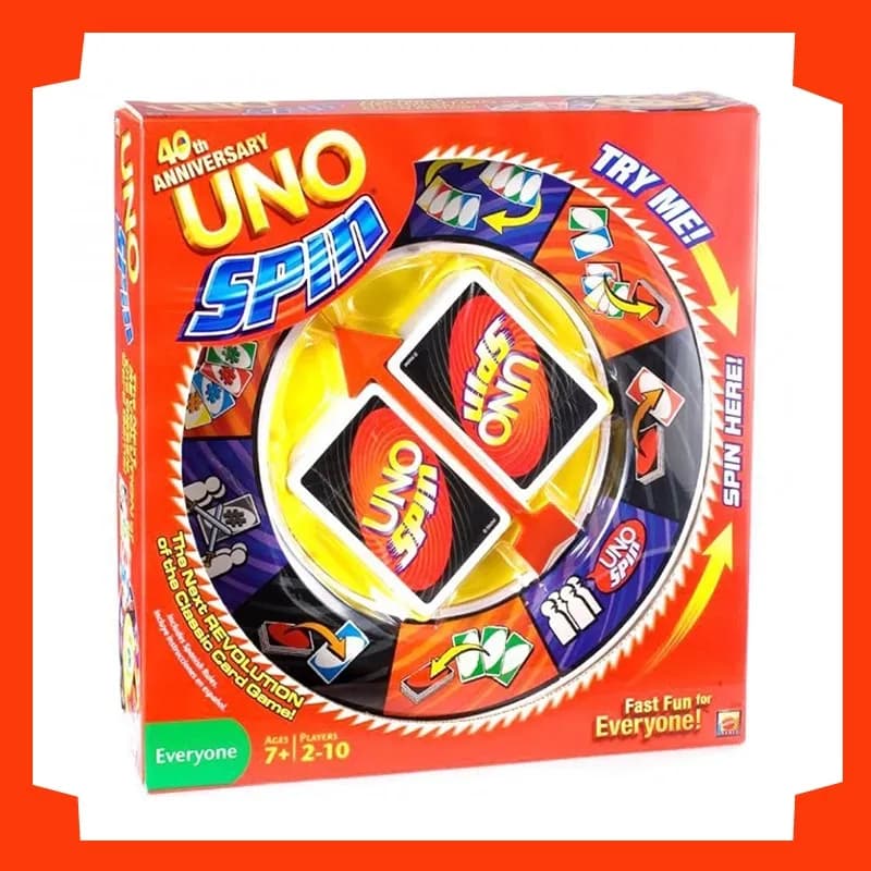Image of UNO Spin Card Board Game For Family Party Game Ages 6+ Boy child Girl Toy Gift