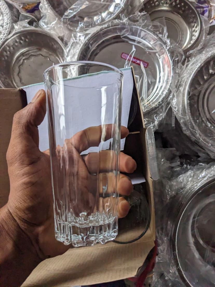 Image of Beautiful Design Drinking Water Glass for Everyday Use N50T Premium Glass for Men Stylish Glass Set Multipurpose Glass Jar Style Easy to Clean