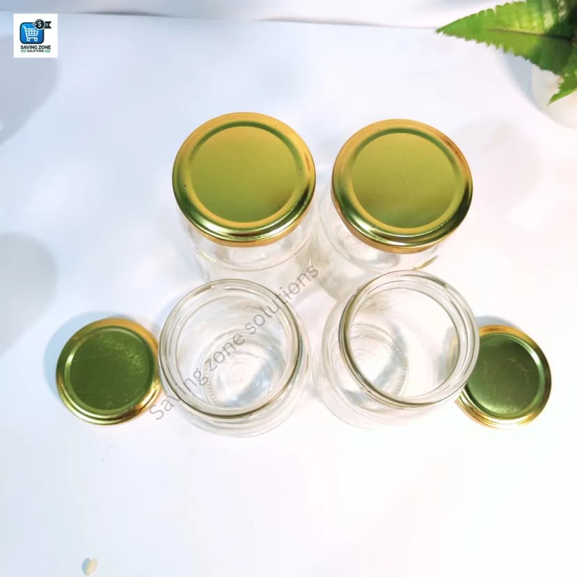 Image of 500 ml 6 Piece Fully Airtight Glass Jar Set for Kitchen Dining High Quality Glass Containers with Long Lasting Steel Lids