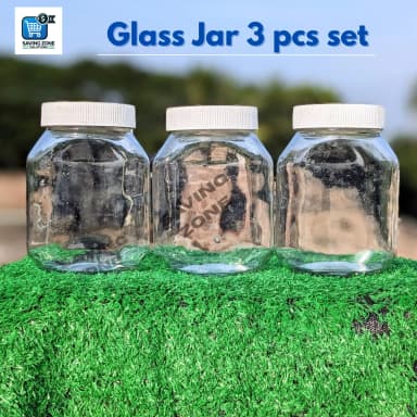 3 Pcs Good Quality 750ml Glass Jar for Kitchen Glass Jar Container Glassware Food Storage Jar with White Red Cap