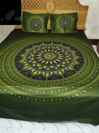 cotton double size twill panel bed sheet size 7 5 8 5 feet King size with two pillow cover