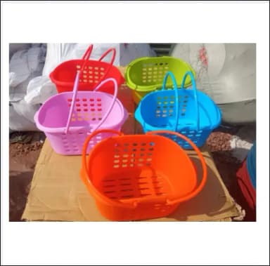 8 inc 1Pcs Plastic Storage Basket with Carrying Double Handle Best Quality