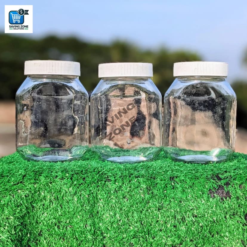 Image of 3 Pcs Good Quality 750ml Glass Jar for Kitchen Glass Jar Container Glassware Food Storage Jar with White Red Cap