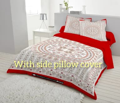 Eid collection luxury cotton double size twill panel bed sheet size 7 5 8 5 King size with two pillow cover best quality