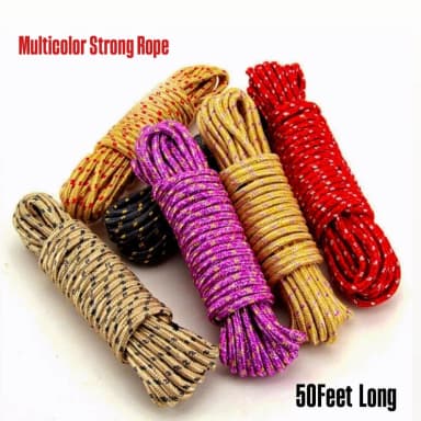 50 feet Multicolor Rope Dori Nylon Windproof Slip Clothesline Hanger cloth hanger