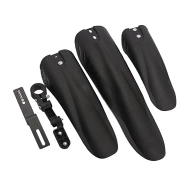 Bicycle Mudguard Black 3 pcs