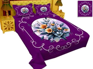King size panel bed sheet with two pillow cover size 7 5 8 feet King size