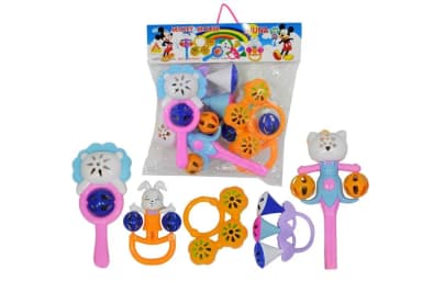 Lovely colourful Shaking Jhunjhuni Toy Set Micky Mouse Jhunjhuni Set for New Born Baby Sound Toy Set