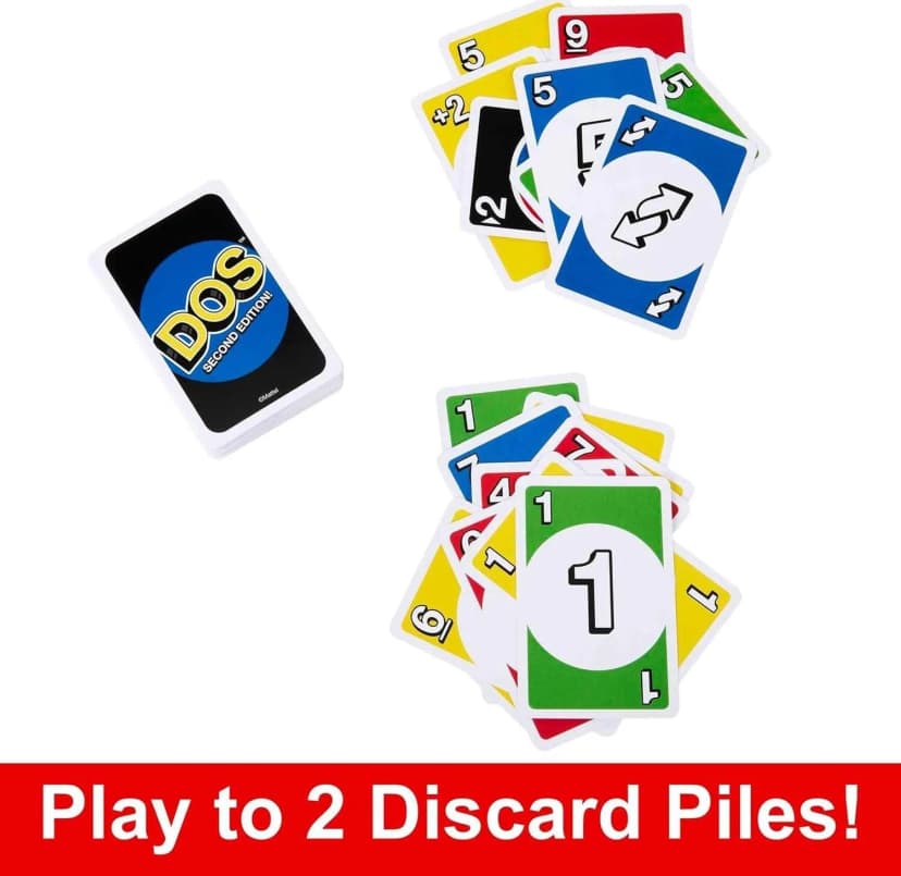 Image of Mattel Games Uno DOS 2nd Edition Board Game 110 Cards