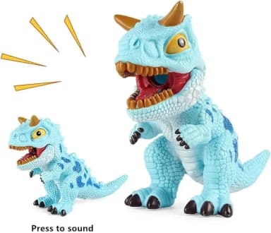 Soft Rubber Dinosaur Toys for Kids with Sound Big Size Jurassic World Dinosaurs Model Birthday Gifts Dino T rex Action Figures Dino Toy for Children 1PCs Carnotaurus