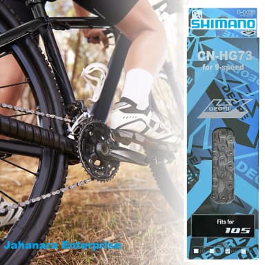 Bicycle Chain 9 Speed SHIMANO Deore LX 105 Chain Mountain Steel Silver 116 links Made in Japan Bicycle Accessories