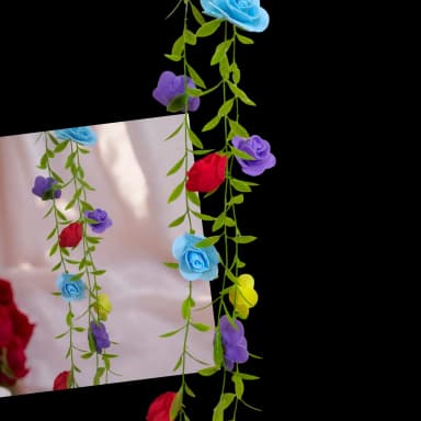 4 leaf vine set decorated with artificial roses