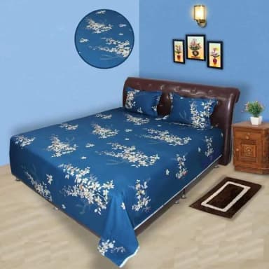 a tuwil panel cotton double size twill panel bed sheet size 7 8 feet King size with two pillow cover