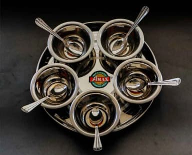 Stainless Steel Relish Chutney 11PC Pickle Dish Thali Bowls Serving Bowls Multipurpose Serving Set Nut Bowls