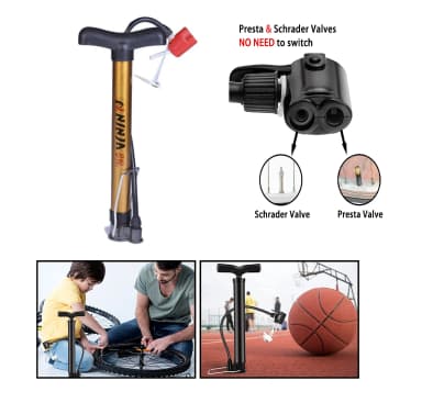 Bicycle Hand Pump High Pressure Cycling Hand Air Pump Ball Tire Inflator MTB Mountain Bike Pump