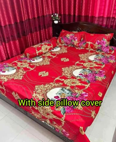 A towil luxury panel cotton double size twill panel bed sheet size 7 8 feet King size with two pillow cover