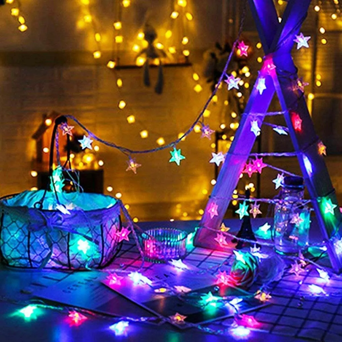 Star Shaped Led Fairy Lights Christmas Wedding Birthday Celebrations Party Gifts Home Decoration Star Shaped Led Lights thumbnail 2
