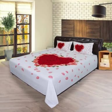pakiza luxury panel bed sheet king size with two pillow cover
