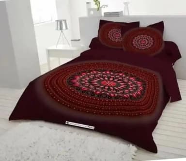 multicolor King size panel bed sheet with two pillow cover