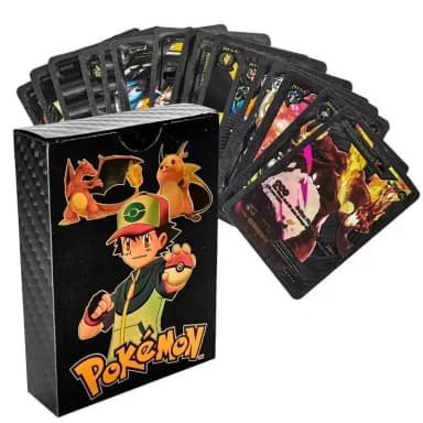 55 Pcs Pokemon Black Cards Black Foil Set English Version