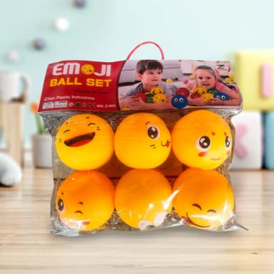 6 Piece Emoji Soft PVC Chu Chu ball