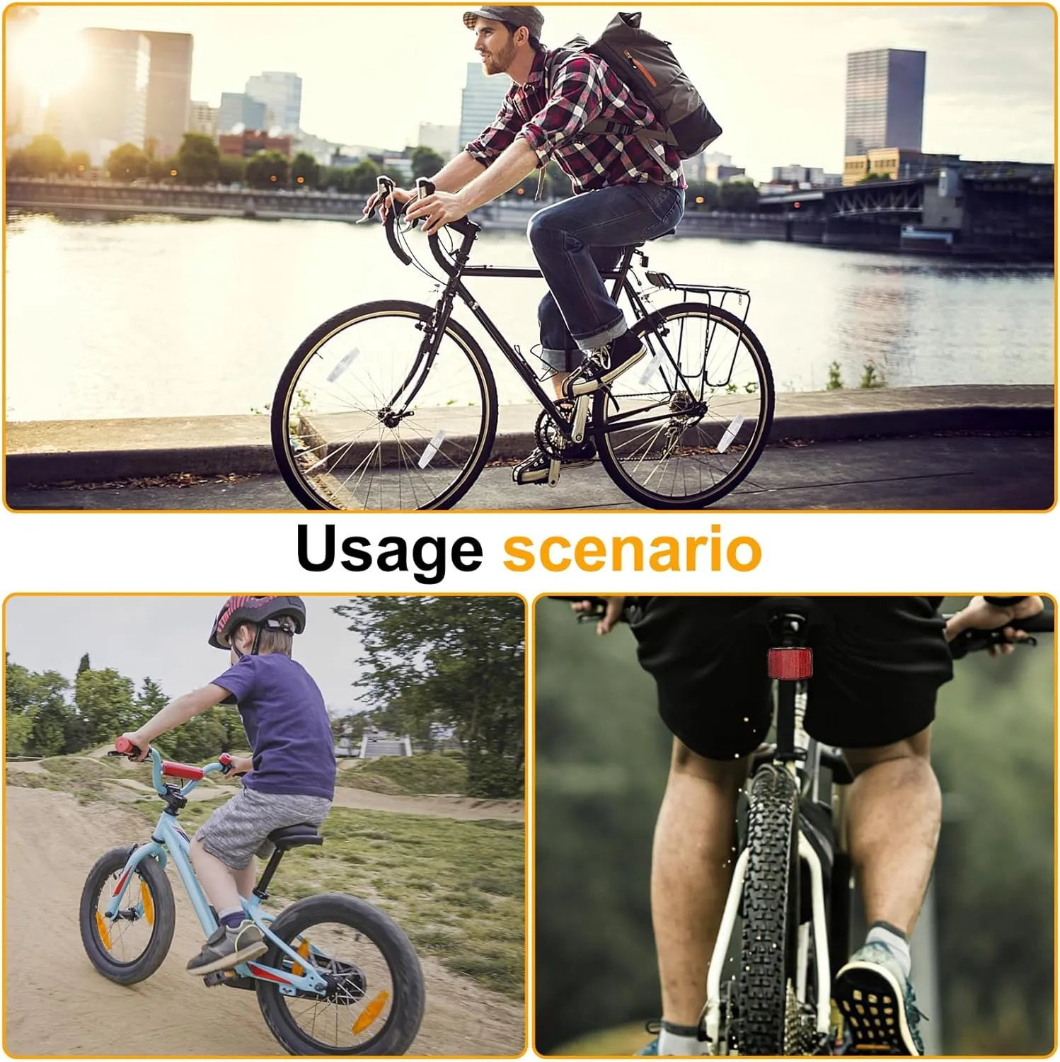 Reflectors for Bicycle Spokes Includes 4 Pcs Reflectors Spokes Bicycle Wheels 2 Pcs Reflectors Reflectors for Front Rear Bike Wheel for MTB Bicycle 4