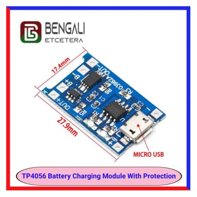 5V 1A Micro USB 18650 Lithium Battery Charging Board Charger Module Protection Dual Functions TP4056