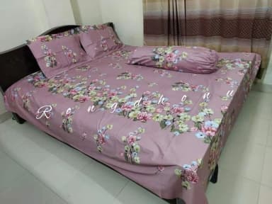 luxury panel cotton double size twill panel bed sheet size 7 8 feet King size with two pillow cover