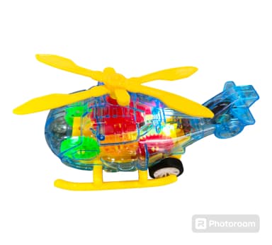 Transparent 3D Helicopter Toy Gear Simulation Mechanical Helicopter Sound and Light Toy for 2 5 Years Boys and Girls