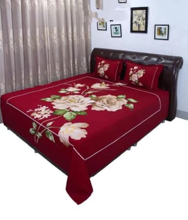 Stylish and Elegant Digital Home Tex Cotton 8 5 7 5 Feet Double Size Bedsheet with Two Pillow Covers A Bed Sheet that Embodies Elegance