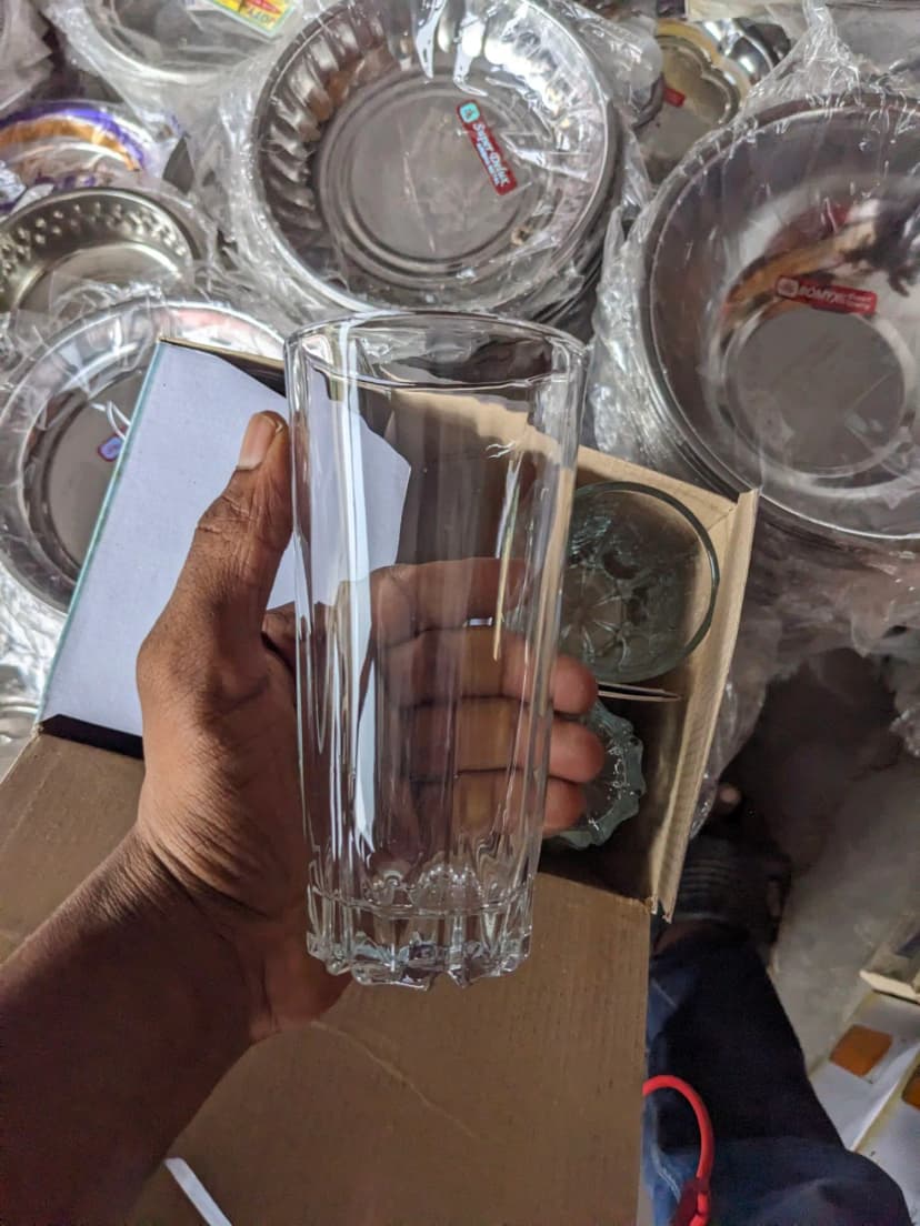 Image of Beautiful Design Drinking Water Glass for Everyday Use N50T Premium Glass for Men Stylish Glass Set Multipurpose Glass Jar Style Easy to Clean