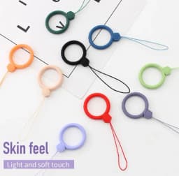 Silicone Circle Finger Ring Buckle Mobile Phone Ring Holder Simple Short Case Lanyard Phone Ring Finger Grip Thumbnail 2