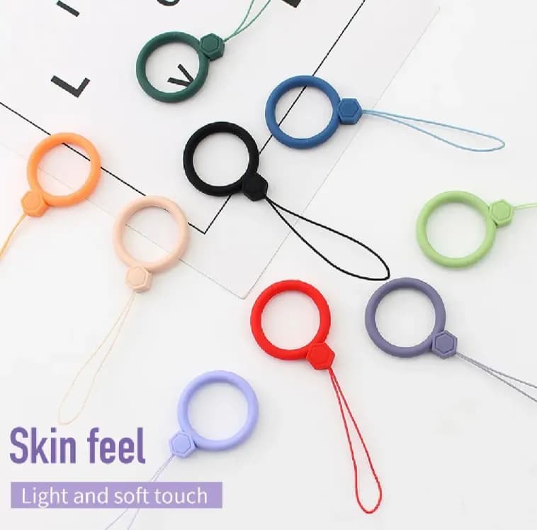 Image of Silicone Circle Finger Ring Buckle Mobile Phone Ring Holder Simple Short Case Lanyard Phone Ring Finger Grip