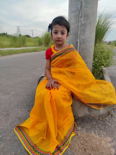 Ready Saree for baby girls 1 10 years Saree belawj peticort