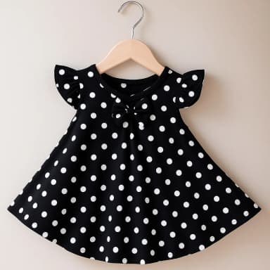 Girls Red Polka Dot Party Dress with Bow Soft Cotton Flared Design