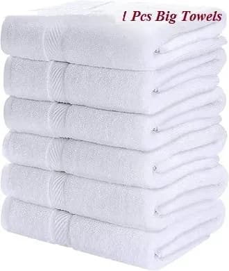 Cotton White Towels Big size 29 x 54 Inches Towels for Pool Spa and Gym Lightweight and Highly Absorbent Quick Drying Towels