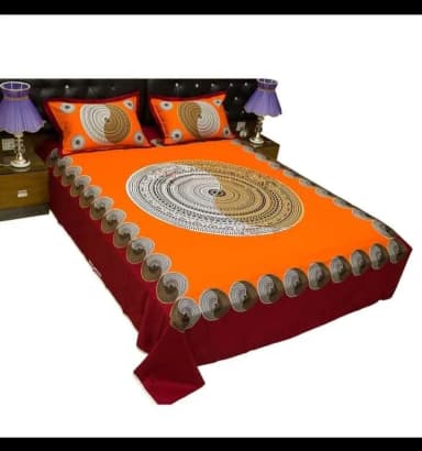 Experience Eid in Elegance with a King Size Twill Panel Bedsheet Set 7 5x8 5 ft and Coordinated Pillow Covers Celebrate in Luxury