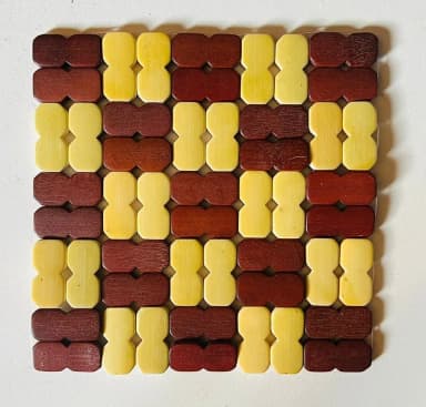 Dinning Table Mat Insulation Bamboo Pads Table Coasters Square Bamboo Placemat Cup Mat Plate Mat Decorations Kitchen Accessory 3 pieces 3 ti