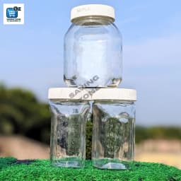 3 Pcs Good Quality 750ml Glass Jar for Kitchen Glass Jar Container Glassware Food Storage Jar with White Red Cap Thumbnail 2