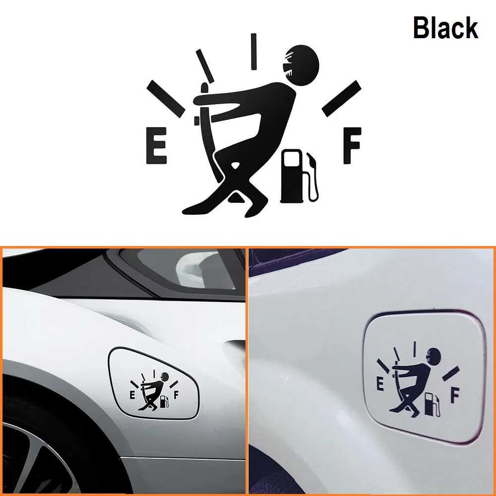 Car Styling Funny Fuel Tank Cap Sticker Black Auto Vinyl JDM Gage Empty Big Decal Sticker Car Decoration Accessories Sticker 1