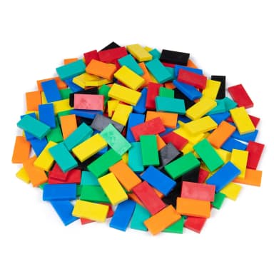 100Pc Plastic Domino Brick Set - Kids Colorful Plastic Dominoes Blocks Game Toys Set