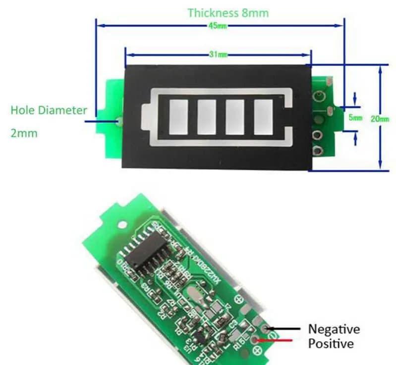 Image of Battery Capacity 4 Digit Indicator Meter 3 7v 4 2v 1S 8s Battery Battery
