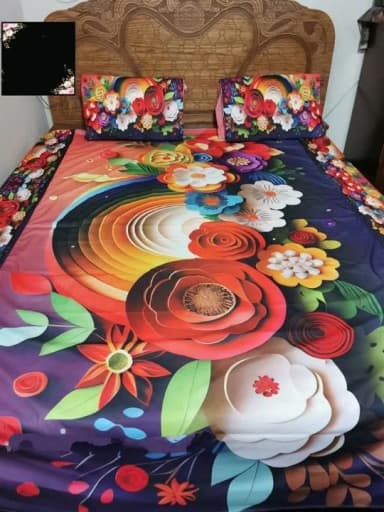 100 Waterproof 3D print bed sheet with two pillow cover size 75 85 double size