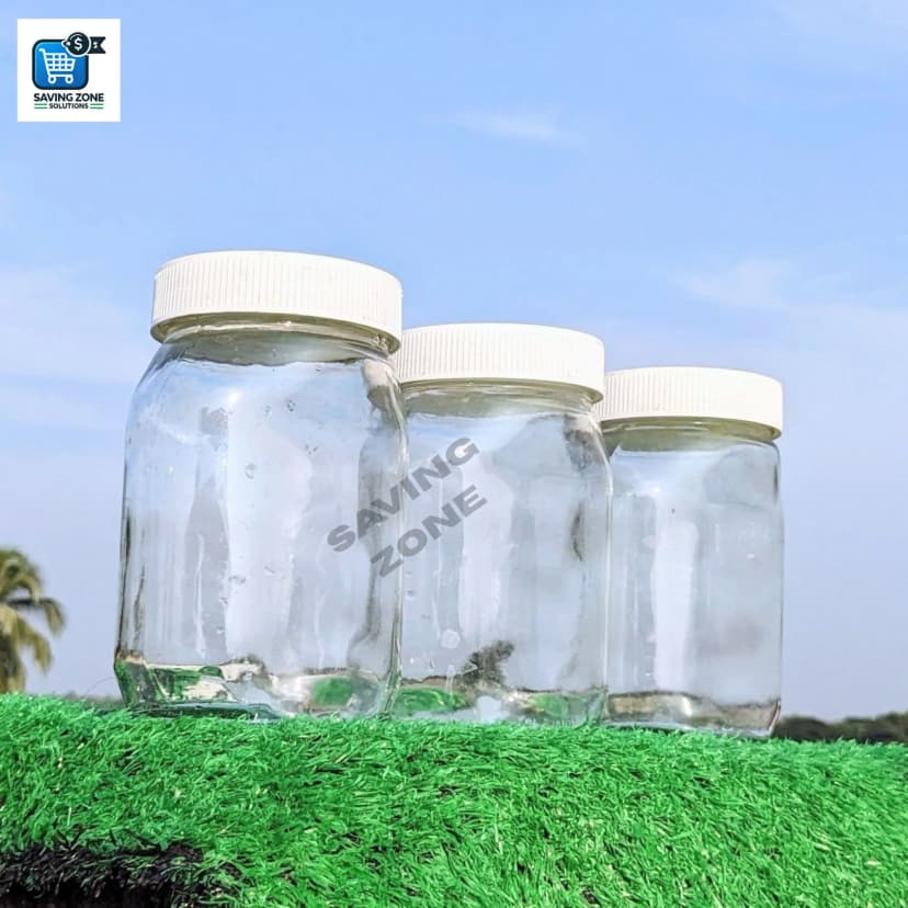 Image of 3 Pcs Good Quality 750ml Glass Jar for Kitchen Glass Jar Container Glassware Food Storage Jar with White Red Cap