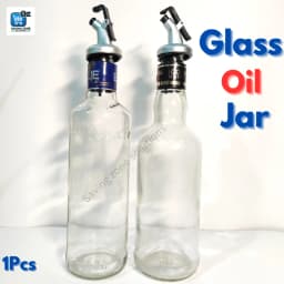 375ml Crystal Clear Square Shaped Glass Oil Dispenser Bottle with Lever Release Stopper Snap Flip Top Lid Bottle for Olive Oil Vinegar Thumbnail 1