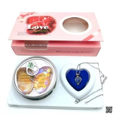 Love Wish Pearl Pendant Necklace Gift Boox