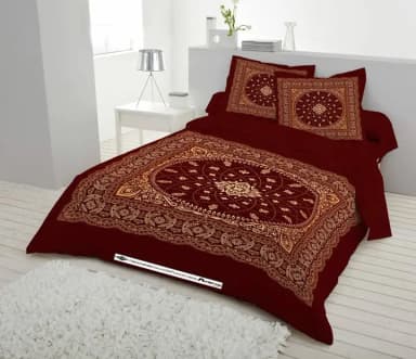 digital home tax cotton double size twill panel bed sheet size 7 5 8 King size with two pillow cover