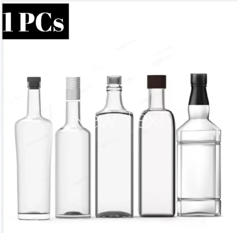 Image of 1000 ml Illumination Glass Bottle Elegant and Functional Glass Bottle for Water Glass Bottle Jar Perfect for DIY Crafts and Decoration High Quality Glass Bottle